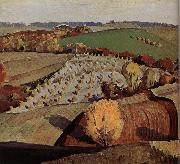 Grant Wood Landscape oil painting artist