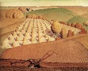 Grant Wood Landscape oil painting artist