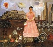 Frida Kahlo The self-portrait of artist and monkey oil painting artist