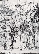 Albrecht Durer Christ on the Cross between the Virgin and St.John oil painting artist