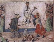 James Ensor Skeletons Fighting over a Hanged Man oil painting artist