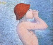 Georges Seurat Detail of Bather oil painting artist