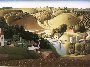 Grant Wood Stone rampart oil painting artist