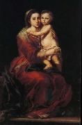 Bartolome Esteban Murillo Rosary of the Virgin Mary holding roses oil painting artist