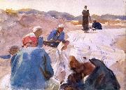 John Singer Sargent Mending a Sail oil painting artist