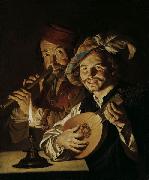 Matthias Stomer Lautenspieler und Flotenspieler oil painting artist