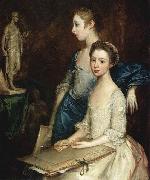 Thomas Gainsborough Portrat von Molly und Peggy mit Zeichenutensilien oil painting artist