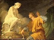 Baron Jean-Baptiste Regnault L ORIGINE DE LA SCULPTURE OU PYGMALION PRIANT VENUS D ANIMER SA STATUE oil painting artist