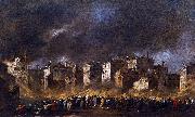 Francesco Guardi Fire in the San Marcuola Oil Depot oil painting artist