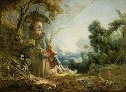 Francois Boucher Pastorale ou Jeune berger dans un paysage oil painting artist