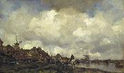 Jacob Maris Village near Schiedam oil painting artist