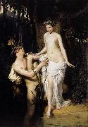 Joseph-Desire Court Une jeune fille venant trouver le fleuve Scamandre ou Nymphe et Faune au bain oil painting artist