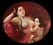 Raja Ravi Varma The suckling child oil painting artist