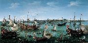 VROOM, Hendrick Cornelisz. Arrival at Vlissingen of the Elector Palatinate Frederick V oil painting artist