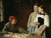 Albert Anker Die Kartenlgerin oil painting artist