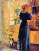 Anna Ancher Young Girl in front of Mirror oil painting artist