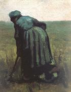 Vincent Van Gogh Peasant Woman Digging (nn04) oil painting picture wholesale