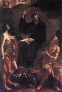 GUERCINO St Augustine, St John the Baptist and St Paul the Hermit hf oil painting artist