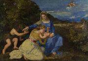 Titian The Virgin and Child with the Infant Saint John and a Female Saint or Donor oil painting