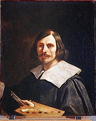 GUERCINO Portrait de lartiste tenant une palette oil painting image